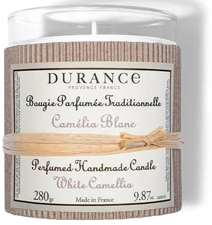 Durance - Kerze 280 g großes Format Kamelie weiß