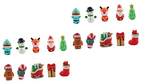 Toyvian 20 STK Weihnachts-fingerlinge Weihnachtsmann Fingerpuppen Bade Fingerpuppen Eltern-Kind-fingerspielzeug Weihnachtsgeschichte Marionette Weihnachtsfeier Vinyl Baby Handpuppe Lustig