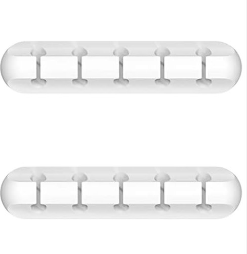 Orco 2-Pack Cable Clips 5, 7 Slots Cord Organizer Cable Management Self Adhesive Cable Holder System for Organising Cable Cords Ideal for Home, Office, Car, Nightstand Desk Accessories (5 Slots White)