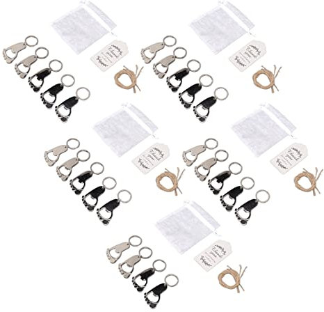 Delicate 24 Sets Baby Footprint Keychain Bottle Opener Party Favors, Suitable for Baby Shower Party Decorations and Gifts