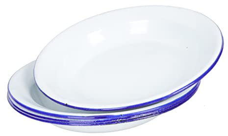 PRETYZOOM 4 Piezas De Plato Esmaltado Bandejas Y Tazones Esmaltados - Vajilla Y Mezcla De Estilo Vintage Platos De Cena Para Restaurante Platos De Comida Esmaltados Plato De Ensalada