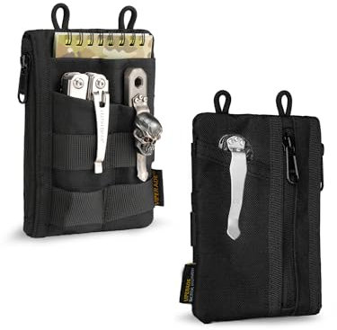 VIPERADE VE18N EDC Pouch Tool Organizer, Multifunction Small Tools Pouch with 6 Pockets, EDC Organizer Pouch for Men, Slim Multitools Pocket Organizer for Everyday Carry-Black