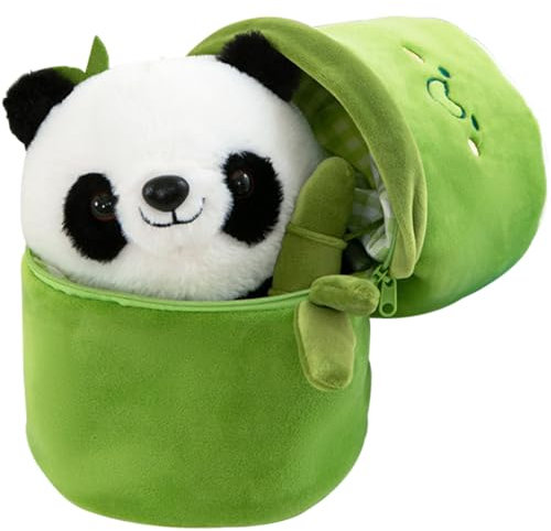 LJTXX Panda Plüschtier, Panda Plüsch Kuscheltier Plüsch Spielzeug Plüschtier Puppen Spielzeug Kuscheltier Schlafkissen Wurfkissen Plüsch Puppe Geschenk für Kinder Mädchen (25cm)