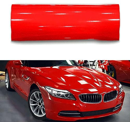 YULLING Rouleau de Film Autocollant Rouge imperméable en PVC sans Bulles pour Voiture 30 x 152 cm