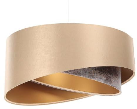 ONZENO Lightning Pendelleuchte Galaxy Nimbus Diverse 5 60W LED IP 20 Modern Pendelleuchte für Innenraum Wohnzimmer, Wohnkultur, Büro, Küche, 50x23x23cm (Gold)