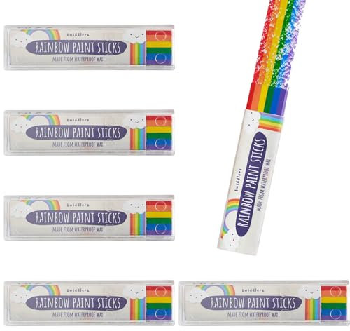 THE TWIDDLERS - 6er Set Regenbogenfarben Paint Stick für Pride Feiern, Festivals, Paraden - Schminkzubehör für Partys