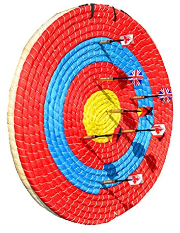 Bogenschießen-Ziele Handgefertigte Stroh-Bogenschießen-Zielscheibe Dart-Zielscheibe, traditionelle Armbrust-Zielscheibe für Erwachsene Kinder (15,7 Zoll)