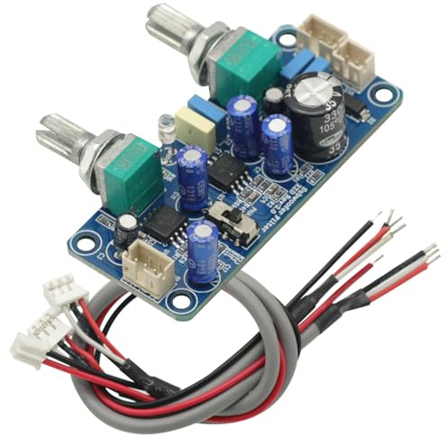 1pcs Low Pass Filter Bass Subwoofer Single Power DC 18-32V Pre-AMP Amplifier Board Dual Channel with Bass Volume Control