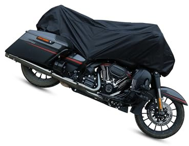 INFINAUTO Motorrad Halbabdeckung Abdeckung Schwarz Wasserdicht Regen Staub UV Schutz L Stilvolles Design