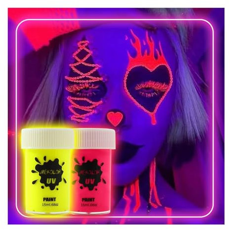 Kit de peinture corporelle pour le visage Pâte fluorescente aquarelle de fête de vacances, peinture for le corps, pâte fluorescente for peinture for le corps et le visage Peinture pour le visage