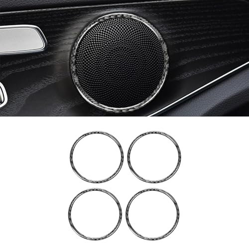 Für Mercedes-Benz C-Klasse 2014-2021 W205 Interior Zubehör, Innen Dekoration Abdeckung, Auto Accessoires Tuning, Carbonfaser und Epoxidharze (Lautsprecher-A)
