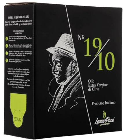Leone Pace olio dal 1910 - Frantoio Patrimonio di Puglia - Olio extravergine di oliva da tradizione secolare, esperienza di gusto dolce e delicato dall'aroma fruttato e aromatico- Bag in Box -5lt