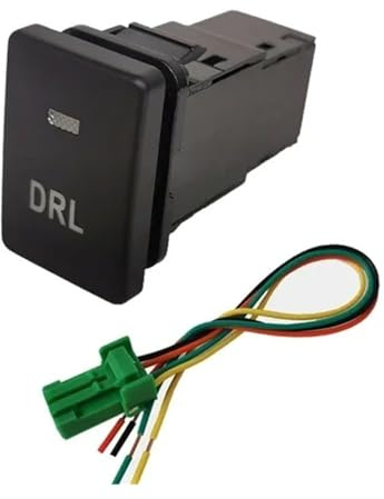 LHVHPKUKAN 1 Stück Schlüsselschalter Auto Orange LED Nebelscheinwerfer Kofferraum Sitzspiegel Heizung Lüfterschalter Druckknopf Passend for Suzuki Jimny 2019 2020 2021(DRL)