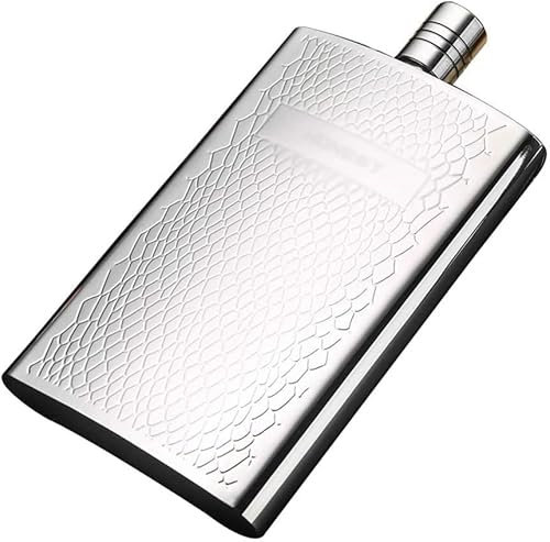 BDSHGRDH Portable Wine Pot， Liquor Hip Flask with Funnel and Gift Box by Future Fishing Whisky Wine Set Flagon Stainless Steel Carry Vodka Flat Flagon Couple