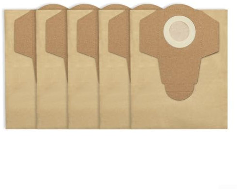 Wet and Dry Vacuum Bags 20L Paper Dust Collection Replacement Bags Compatible with BT-VC 1250S 1250 TC-VC 18/20 Li S-Solo Pack of 5