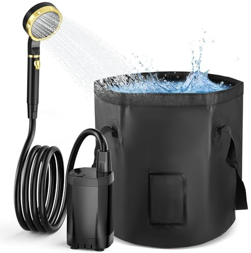 Yapasopu Ducha portatil Exterior Jardin Ducha portatil Agua Caliente 7800mAh Recargable LCD Ducha Camping Ducha Electrica para Acampar, Hacer Caminatas, Orilla arenosa,Perros
