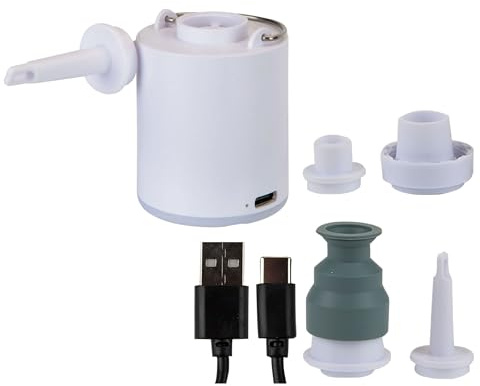Mini Rechargeable Air Pump & LED Torch - 2 In 1 Portable Pump - USB C Charge - Portable Air Bed Camping Pump.