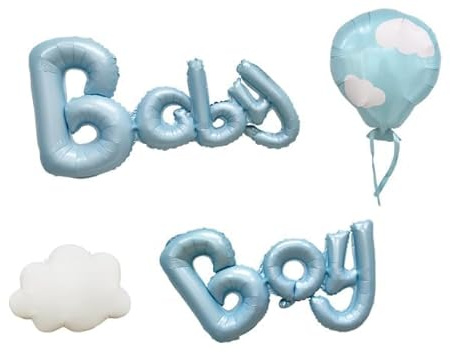 4 Stück Baby Boy Deko Luftballons Blau, Babyparty Deko Junge, Neugeborene Folienballoon,Its a Boy, Baby Boy Luftballon für Gender Reveal, Babyparty,Babypart Dek Blau