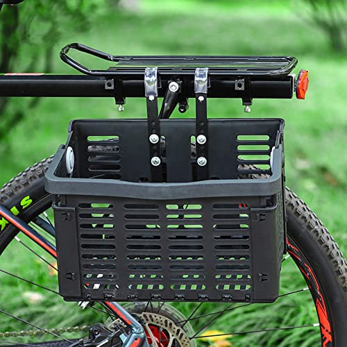 Faltbarer Fahrradkorb mit abnehmbarem Lenker, Vorderrad-Gepäckträger, Fahrradbox, Unisex, Erwachsene, Schwarz, 31,5 x 22, 20, cm