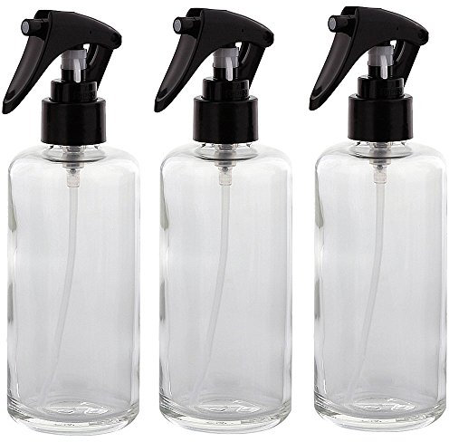 Glas Sprüh-Flasche 200 ml Kosmetex Klarglas mit Sprühkopf Zerstäuber, leer, 3x klar 200ml