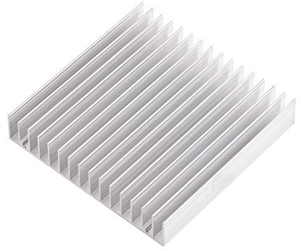 Kühlkörper Aluminium Wärmeableiter mit Rippen für CPU Passiv Leistungstransistor Halbleitergerät mit 16 Kühlrippen 100mm(L) x100mm(B) x18mm(H)