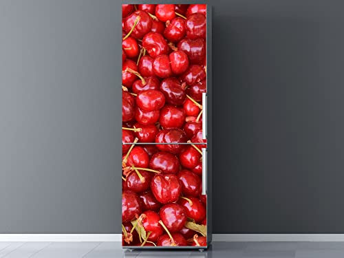 Vinyl-Aufkleber Klebefolie für Kühlschrank Kirschen | Verschiedene Größen | stark und einfach anzubringen | Dekorativer Aufkleber im eleganten Design 185x70cm