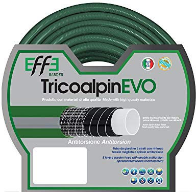 EFFE Tubo Tricoalpin Evo Bianco-Verde 5 Strati 3/4 50 MT - Giardino IRIGAZIONE Giardinaggio