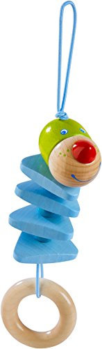 HABA 303884 - Hängefigur Drache Duri , Baby-Spielzeug aus Holz mit Greifring , Holzspielzeug zum Aufhängen , Ab 6 Monaten
