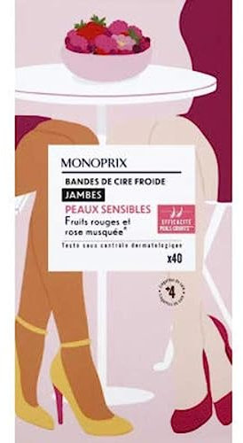 Monoprix Bandes de cire froide jambes - Les 40 bandes + 4 lingettes soin