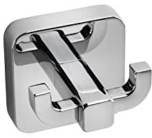 Croydex Camberwell Flexi-Fix Double Robe Hook, Screw or Glue