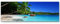 Paul Sinus Art Leinwandbilder | Bilder Leinwand 120x40cm Sandstrand auf den Seychellen