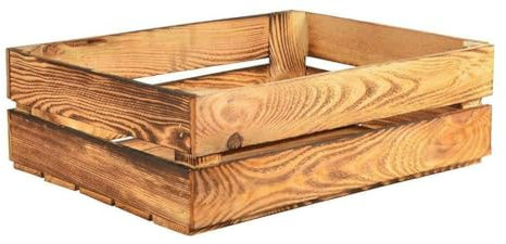 CHICCIE 2 Set Geflammte Obstkisten - 50x40x15cm Holzkisten Weinkisten Apfelkisten