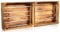 CHICCIE 2 Set Geflammte Obstkisten - 50x40x15cm Holzkisten Weinkisten Apfelkisten