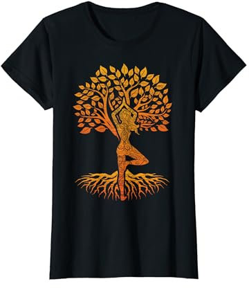 Baum des Lebens with Woman Yoga T-Shirt Chakra Haka Yoga T-Shirt