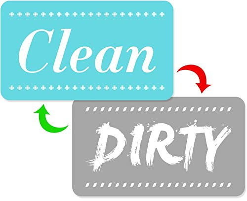 Imán para lavaplatos Clean Dirty y cartel de doble cara con hoja adhesiva de hierro, indicador de lavaplatos, etiqueta de cocina universal para la organización del hogar