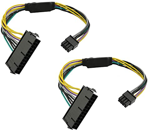 Longdex 11 Inch 24-Pin to 8-Pin 18AWG ATX PSU Power Supply Adapter Cable for Motherboards