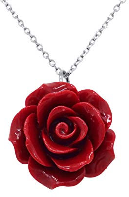 Essens - Necklace ROSE - LOVE JEWELRY Collection - Ceramic and Sterling Silver 925 - Women's Jewelry