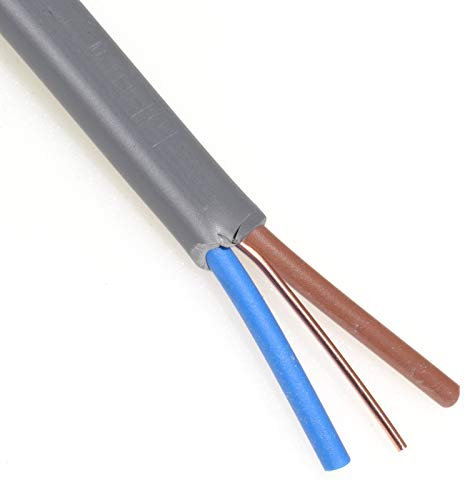 SHARC ELECTRICAL 2.5mm Twin and Earth 6242Y Flat Grey Electric Cable. 2.5mm diameter available in various lengths, 8m