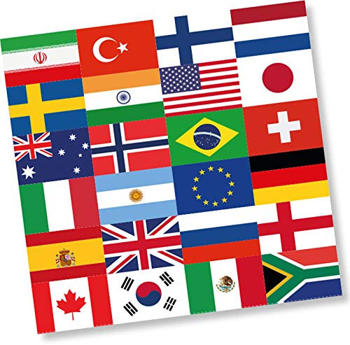 20 Servietten * FLAGGEN WELT * für Party und Geburtstag | Länder Erde Fahnen WM EM Mottoparty Napkins Papierservietten