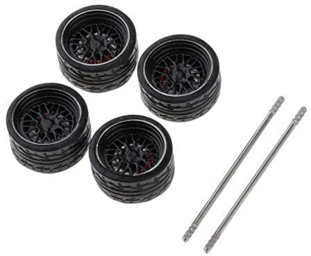 Amagogo 4 Stück Diecast 1:64 Modell Radreifen Modellauto Ersatz für Tomica Teile - Stil 5