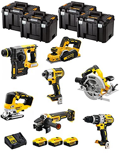 Kit DWK701T (DCD996 + DCH273 + DCG405 + DCF887 + DCS334 + DCS570 + DCP580 + 3 Batterien 5,0 Ah + Ladegerät + 4 x TSTAK VI)