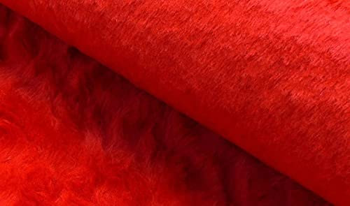 StoffBook BÄRCHENFELL TEDDYFELL FELL STOFF FELLIMITAT (Rot, 50x155cm)