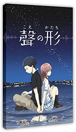Anime-Poster A Silent Voice 17, Leinwand-Poster, Schlafzimmer, Dekoration, Sportlandschaft, Büro, Raumdekoration, Geschenk, 60 x 90 cm, Rahmen: