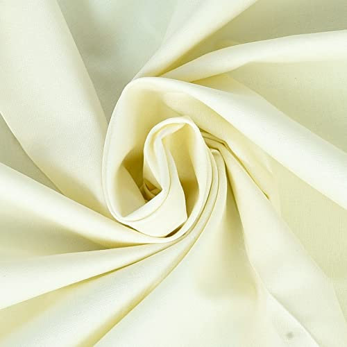 Fashion Track Creme Stoff Baumwolle Meterware UK - 58/147,5cm breit - 100% Baumwolle Stoff Einfarbig - 60 Quadrat - Erhältlich in 14 Farben und 5 Größen (3 Meter, Creme)