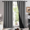 Deconovo 100% Total Verdunkelungsvorhang Gardinen Wohnzimmer Schallschutz Vorhang Doppelschichtige Vorhänge mit Ösen Fenstervorhang für Schlafzimmer, 214x132 cm(HöhexBreite), Grau, 2er Set