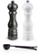 Peugeot Paris Chef Carbone u'Select Stainless Steel 22cm 9 inch Carbon Finish Pepper Mill w/ White Lacquered Salt Mill- With Stainless Steel Spice Scoop/Bag Clip