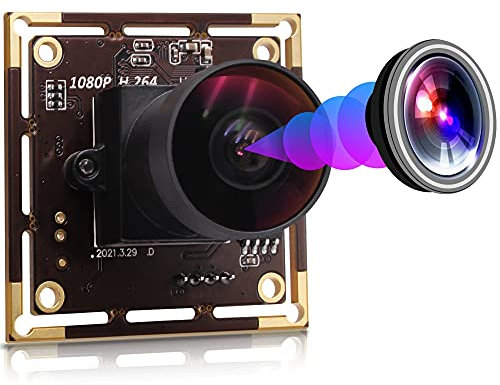 G Fisheye Usb Camera H.264 1080P Audio Web Cam Module,2K High Speed 30fps Webcam with Microphone,2mp 0.01Lux Low Illumination Webcamera IMX323 Wide Angle 170degree Mic Web Camera for Windows,Linux,Mac
