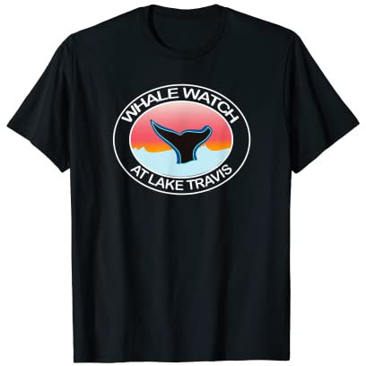 Lustige Wal-Uhr am See Travis Texas Tail Water Sunset T-Shirt