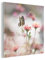 MuchoWow Glasbild Glasfoto Wandbild Bilder Deko 50x50 cm Schmetterling - Blume - Rosa