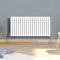Warmehaus Radiateurs horizontaux fins blancs 600 x 1180 mm - Simple moderne - Montage mural ou au sol - Radiateur à panneau ovale